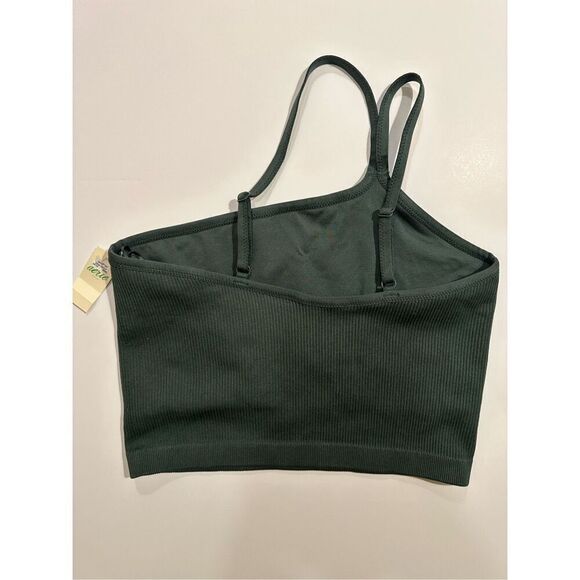Size XL aerie One Shoulder Ribbed Bralette in Green - Picture 2 of 10